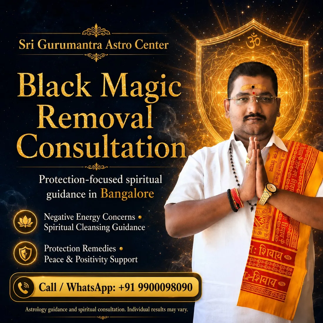 Black magic removal consultation in Bangalore β protection-focused spiritual guidance