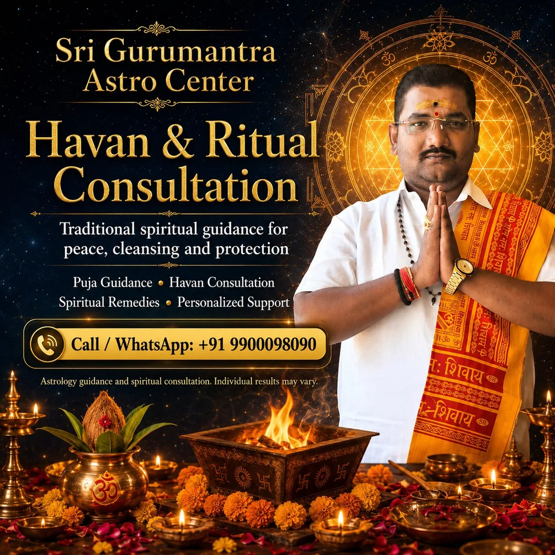 Havan and ritual consultation in Bangalore β traditional puja and spiritual remedies